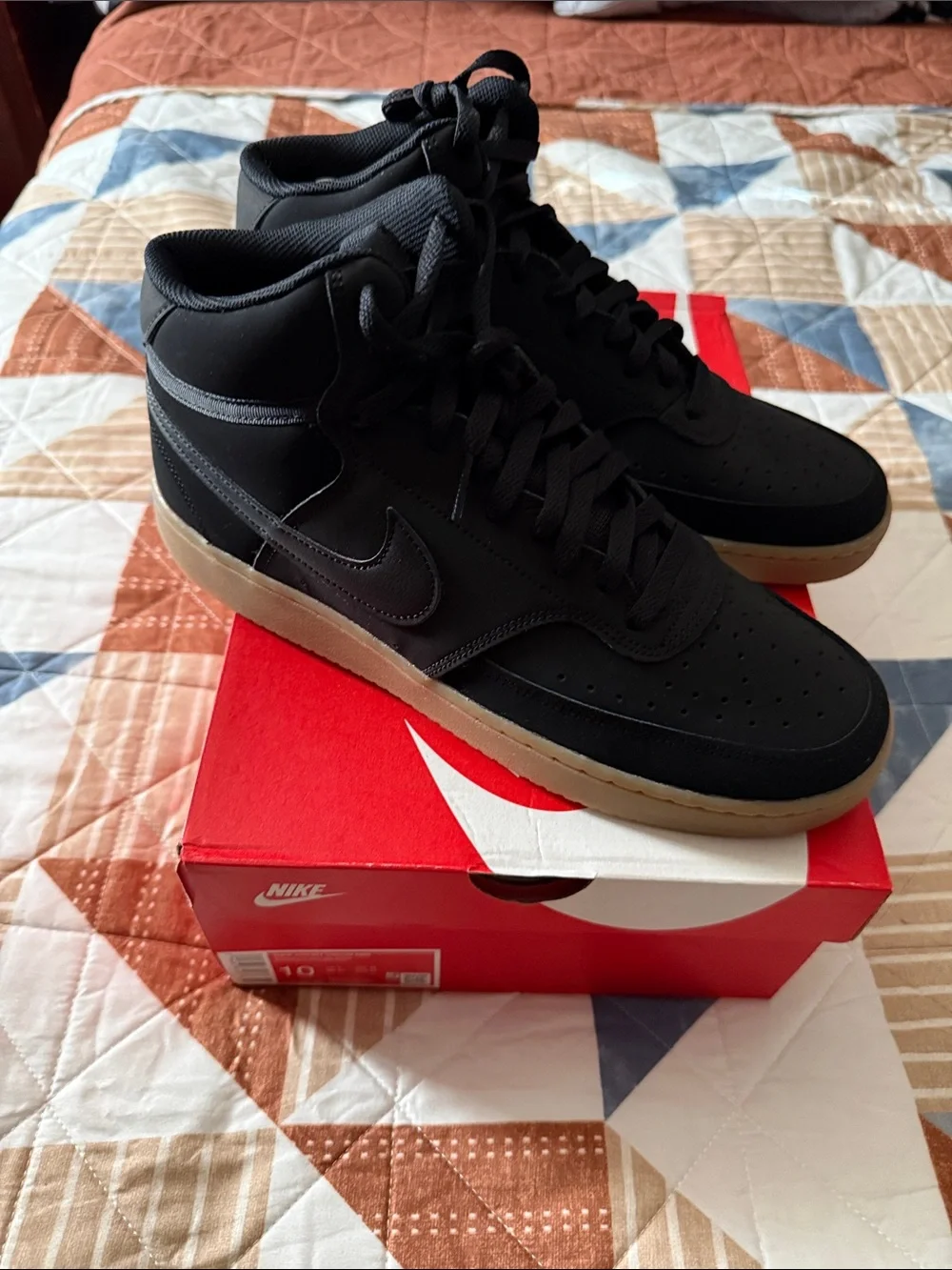 Nike Men’s Black High-Top Sneakers with Gum Outsole